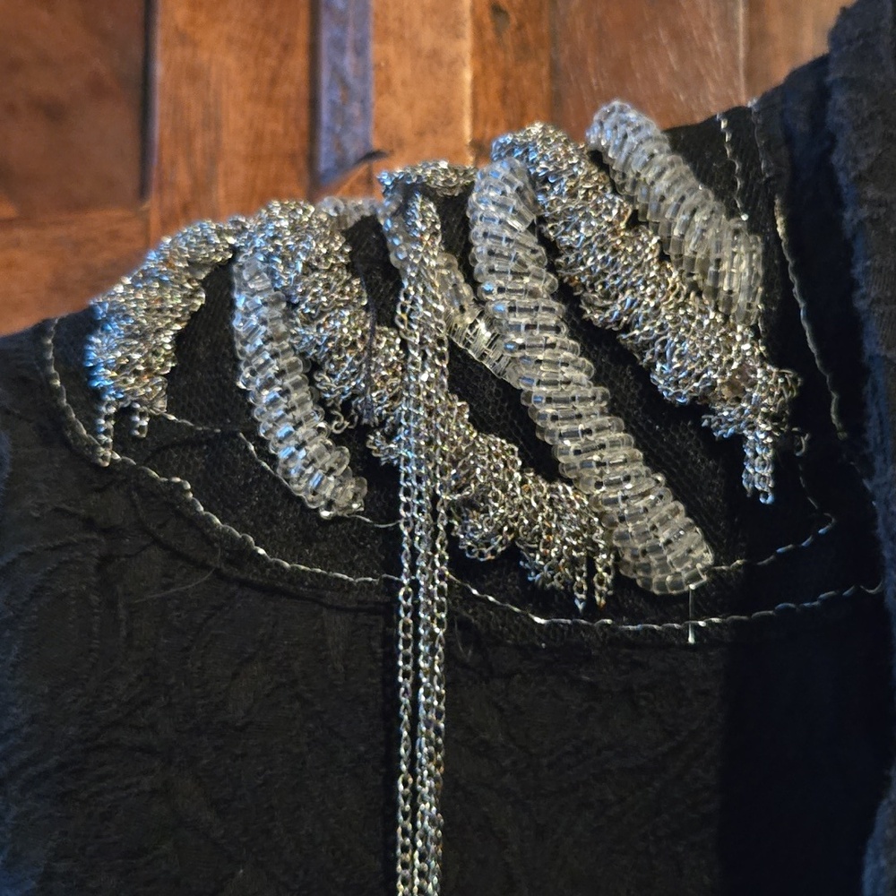 Zara Basic Black Embellished Shoulder Blazer - image 5